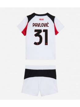 AC Milan Strahinja Pavlovic #31 Replika Borta Kläder Barn 2025-26 Kortärmad (+ byxor)